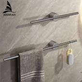 Crni držač ručnika od aluminijske legure Kupaonska vješalica za ručnike Vodootporna šipka za ručnike SS Zlatni stalak Polica Dodaci 811783