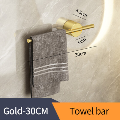 Crni držač ručnika od aluminijske legure Kupaonska vješalica za ručnike Vodootporna šipka za ručnike SS Zlatni stalak Polica Dodaci 811783
