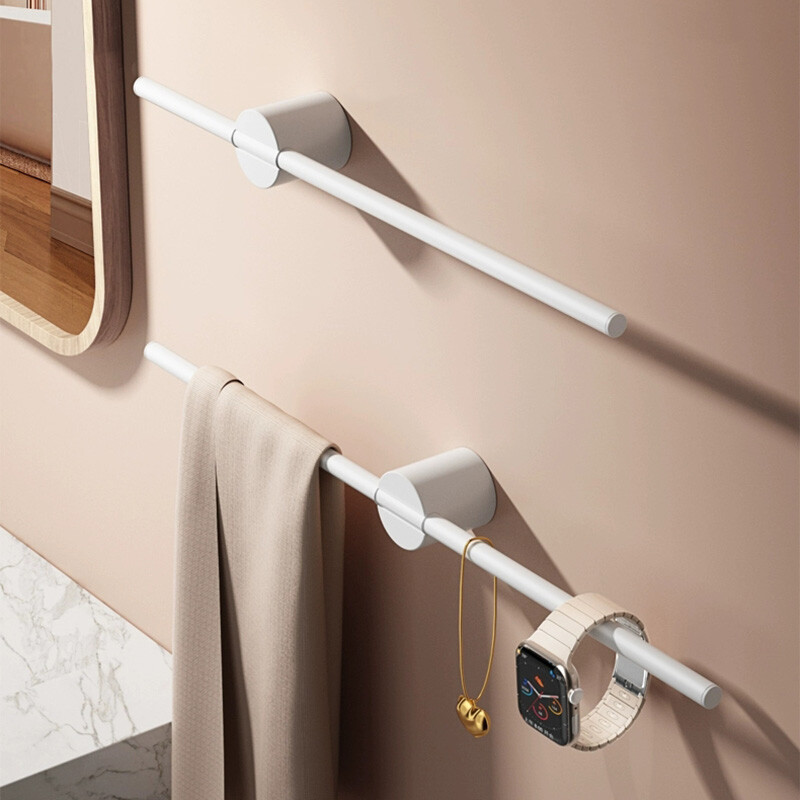 Crni držač ručnika od aluminijske legure Kupaonska vješalica za ručnike Vodootporna šipka za ručnike SS Zlatni stalak Polica Dodaci 811783