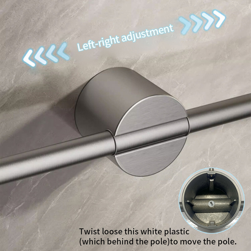 Crni držač ručnika od aluminijske legure Kupaonska vješalica za ručnike Vodootporna šipka za ručnike SS Zlatni stalak Polica Dodaci 811783