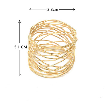 4 ΤΕΜ Μεταλλική πόρπη για χαρτοπετσέτα με κούφιο χιτώνιο φαρδύ στρογγυλό χρυσό δαχτυλίδι από χαρτοπετσέτα, για δείπνο, εορταστική διακόσμηση τραπεζαρίας