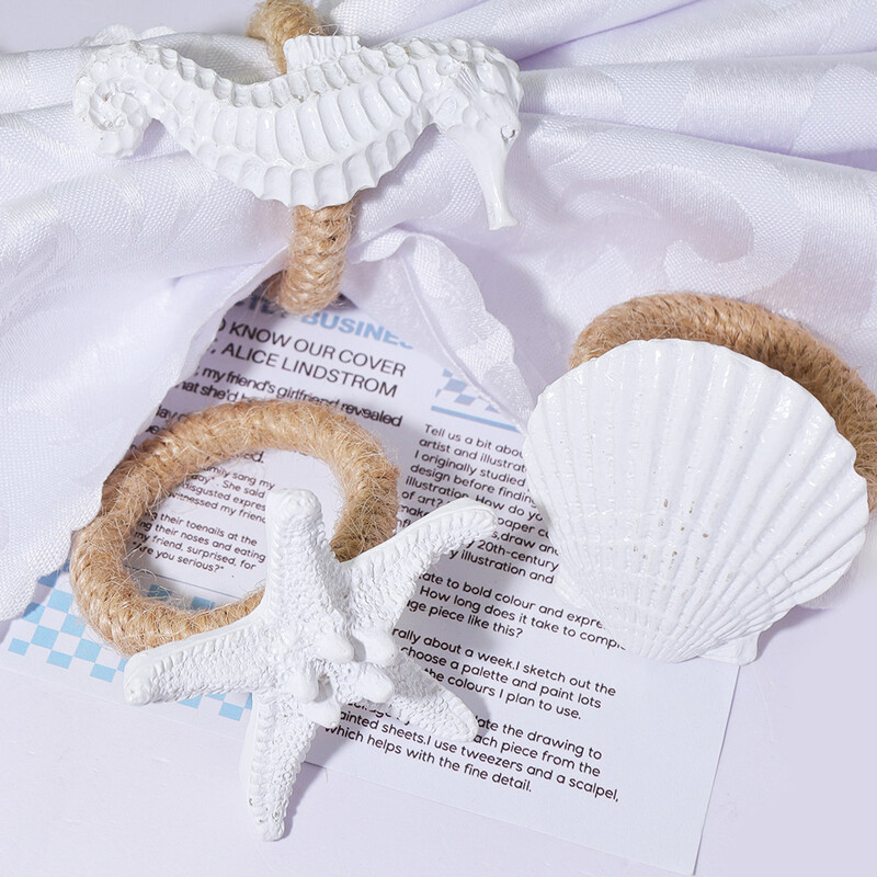 Bijela tema 3kom prstenovi za salvete morske zvijezde Jesenski držač za salvete za božićno vjenčanje Dan zahvalnosti Dekoracija stola