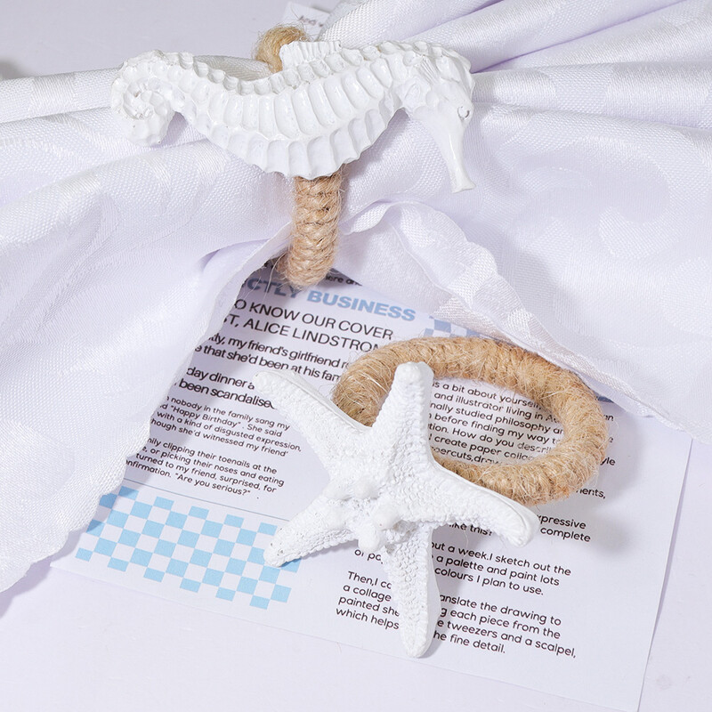 Bijela tema 3kom prstenovi za salvete morske zvijezde Jesenski držač za salvete za božićno vjenčanje Dan zahvalnosti Dekoracija stola