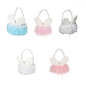 Svečana pletena cvjetna košara sa zecom za uskršnje zabave i okupljanja 85AC