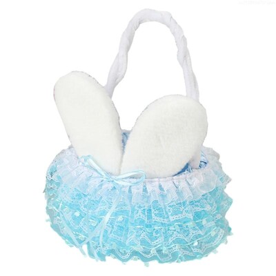 Svečana pletena cvjetna košara sa zecom za uskršnje zabave i okupljanja 85AC