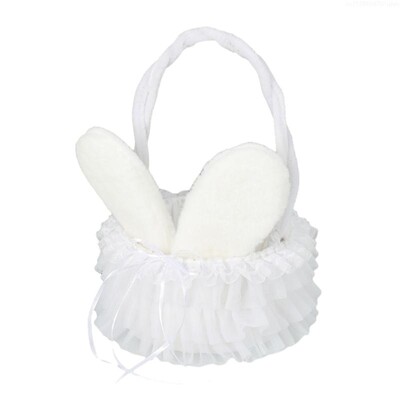 Svečana pletena cvjetna košara sa zecom za uskršnje zabave i okupljanja 85AC