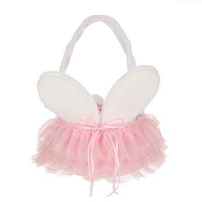 Svečana pletena cvjetna košara sa zecom za uskršnje zabave i okupljanja 85AC