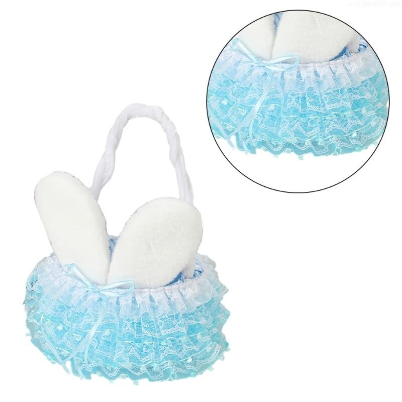 Svečana pletena cvjetna košara sa zecom za uskršnje zabave i okupljanja 85AC