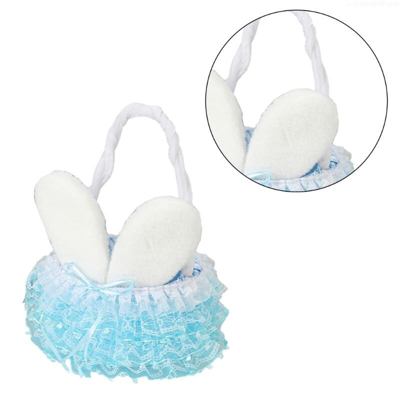 Svečana pletena cvjetna košara sa zecom za uskršnje zabave i okupljanja 85AC