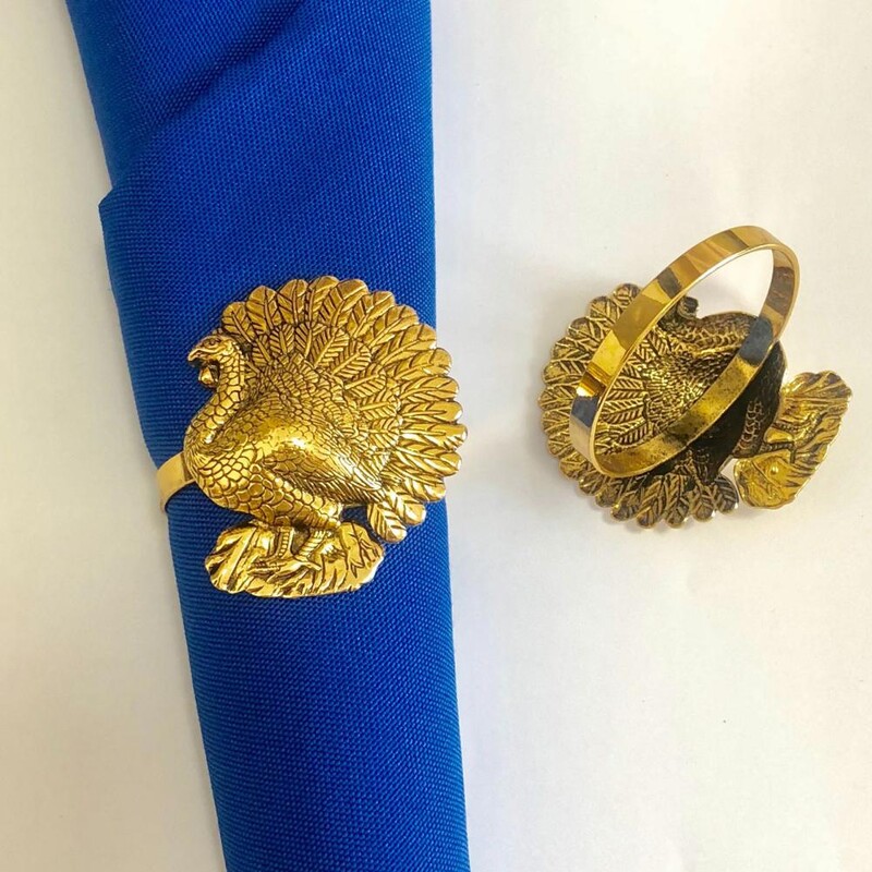 Set prstenova za salvete Elegantni prstenovi za salvete s purećim paunom za novogodišnje proslave Dana zahvalnosti Set od 12 željeznih podesivih stolnih dekoracija