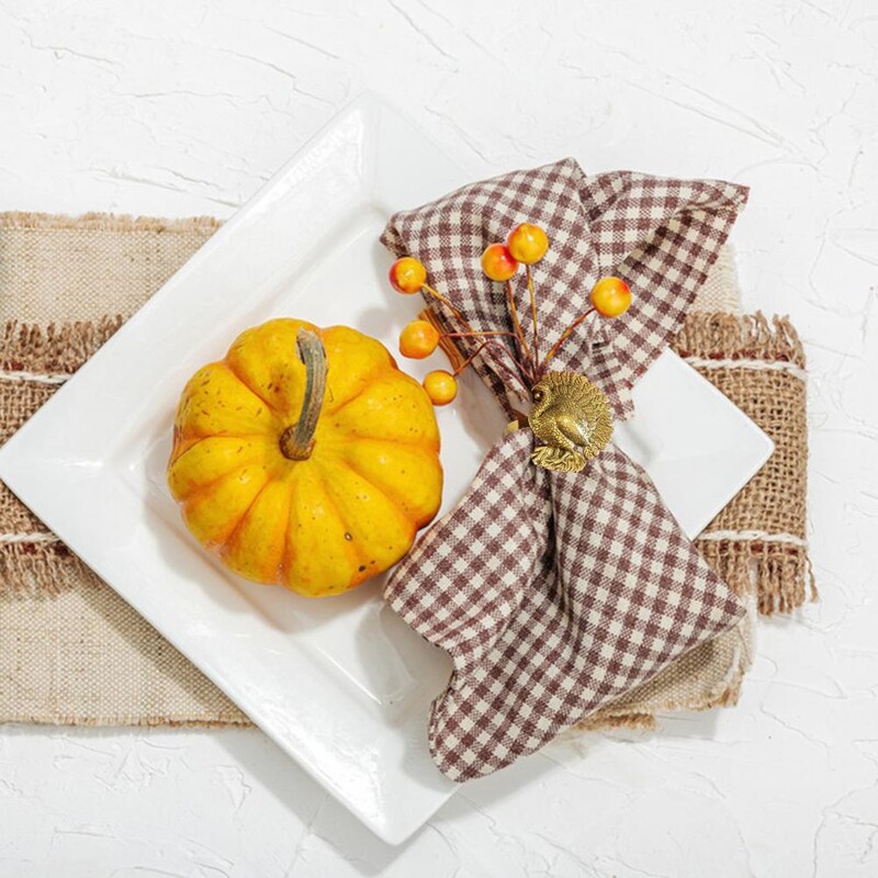 Set prstenova za salvete Elegantni prstenovi za salvete s purećim paunom za novogodišnje proslave Dana zahvalnosti Set od 12 željeznih podesivih stolnih dekoracija