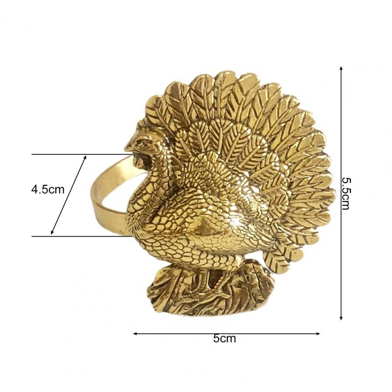 Set prstenova za salvete Elegantni prstenovi za salvete s purećim paunom za novogodišnje proslave Dana zahvalnosti Set od 12 željeznih podesivih stolnih dekoracija