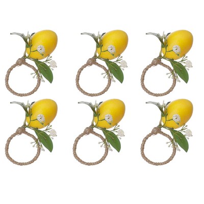 Komplet prstenova za salvete od limuna od 6 držača za salvete od listova limunove loze za dekoraciju blagovaonskog stola Banket Vjenčanje Rođendan Božić