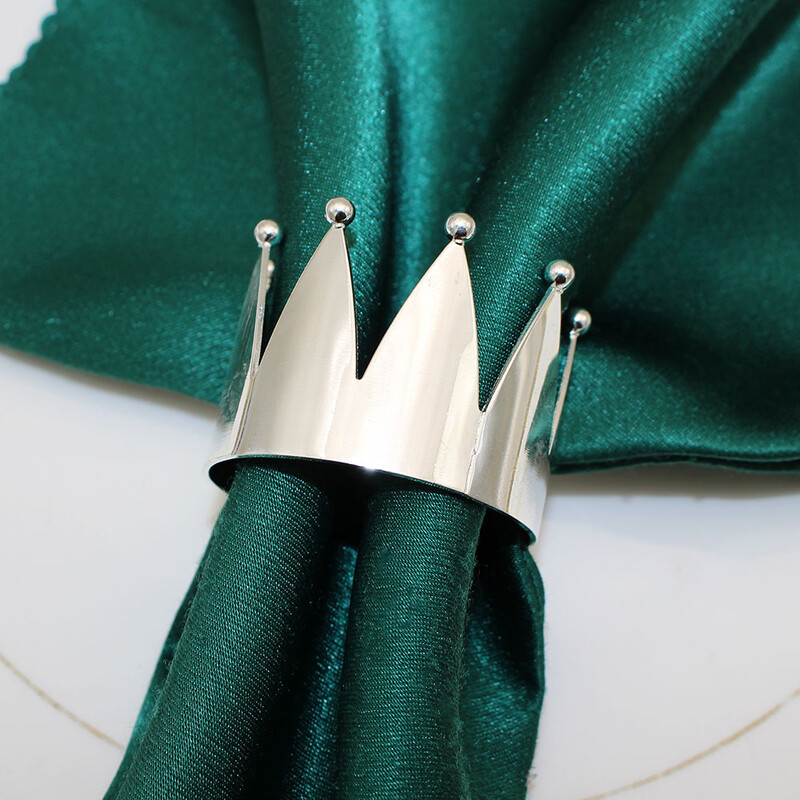 6Pcs Krunski prstenovi za salvete Zlatni držači za salvete Metalne kopče za salvete za vjenčanje Rođendan Mladenka Tuš Party Dekoracija stola za večeru