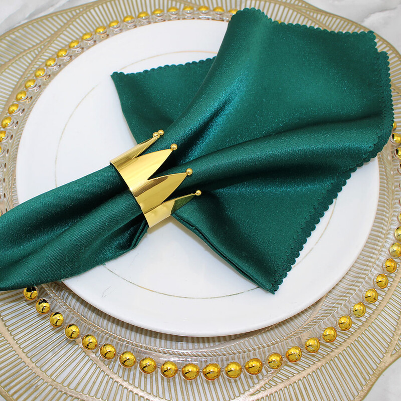 6Pcs Krunski prstenovi za salvete Zlatni držači za salvete Metalne kopče za salvete za vjenčanje Rođendan Mladenka Tuš Party Dekoracija stola za večeru