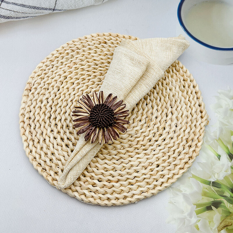 12 kom. Umjetno cvijeće Prstenovi za salvete Raznobojni suncokret Držač za salvete Vjenčani buketi Baby Shower Party Dekoracije za dom