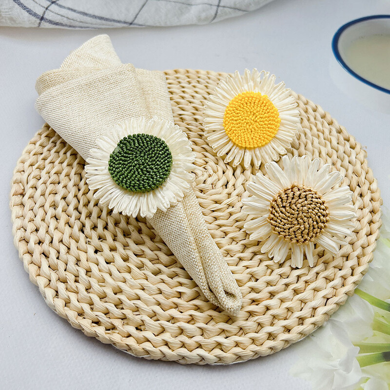 12 kom. Umjetno cvijeće Prstenovi za salvete Raznobojni suncokret Držač za salvete Vjenčani buketi Baby Shower Party Dekoracije za dom