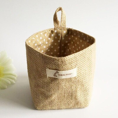 1 бр. Полезна домашна домакинска кошница за съхранение Кухня Градина Артикули от памук и лен Висящи пране Многофункционални кошници