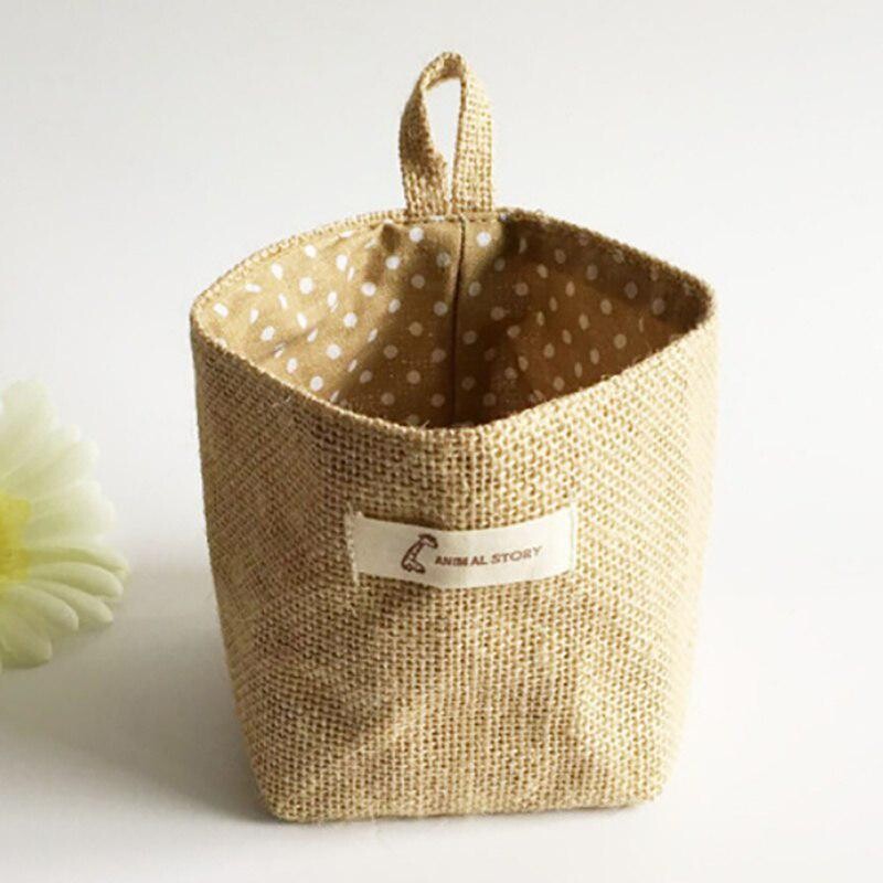 1 бр. Полезна домашна домакинска кошница за съхранение Кухня Градина Артикули от памук и лен Висящи пране Многофункционални кошници