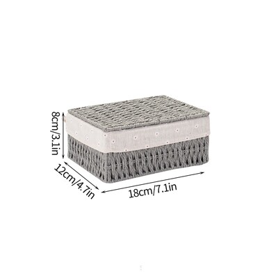 Ručno tkane košare za pohranu s poklopcem Kućna pohrana Ručno rađena kutija od ratana Stolni organizator za razne sitnice Hrana Snack Piknik Pletene košare