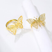 1kom zlatni šuplji leptir prsten za salvete Dekoracija stola za blagdansku zabavu Ukras gumb za salvete Dekoracija stola za Valentinovo