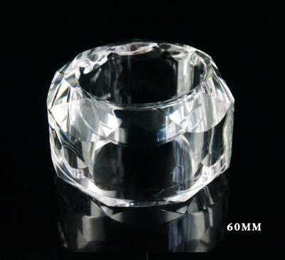 Držiak na obrúsky z krištáľového skla, priehľadná veľká osemuholníková pracka, dekorácia stola, hotelová banketa, svadba, priemer 6 cm, 1 ks