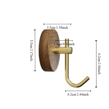 Χωρίς τρυπάνι κρεμάστρα καρυδιάς Ρόμπα γάντζος παλτό ράφι αποθήκευσης Αυτοκόλλητοι γάντζοι τοίχου Γάντζος διακόσμησης κλειδιού Πρακτικό άγκιστρο ξύλου