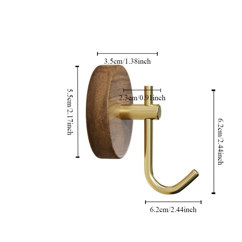 Bez bušenja Viseća vješalica od oraha Kuka za ogrtač Stalak za pohranu kaputa Ljepljive zidne kuke Kukica za ukrašavanje ključeva Praktična drvena kuka