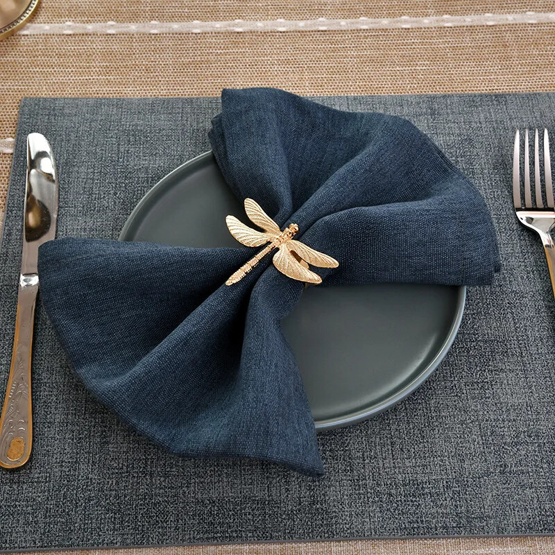 Dragonfly Prsten za salvete Metalni kukci Držač za salvete za vjenčanje Rođendan Valentinovo Božić Dekor stola