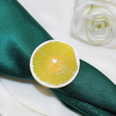 6Pcs Yellow Lemon prstenovi za salvete Dekoracija stola za Baby Shower Party Rođendan Svadbeni tuševi Rustikalno vjenčanje Božić HB255