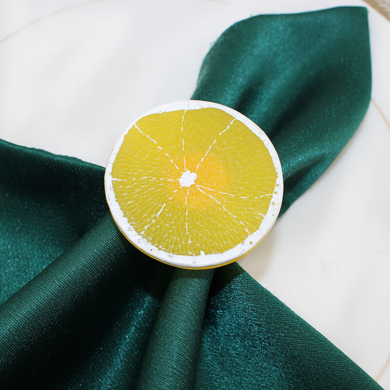 6Pcs Yellow Lemon prstenovi za salvete Dekoracija stola za Baby Shower Party Rođendan Svadbeni tuševi Rustikalno vjenčanje Božić HB255