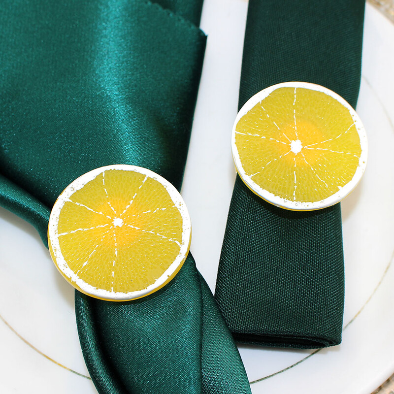 6Pcs Yellow Lemon prstenovi za salvete Dekoracija stola za Baby Shower Party Rođendan Svadbeni tuševi Rustikalno vjenčanje Božić HB255