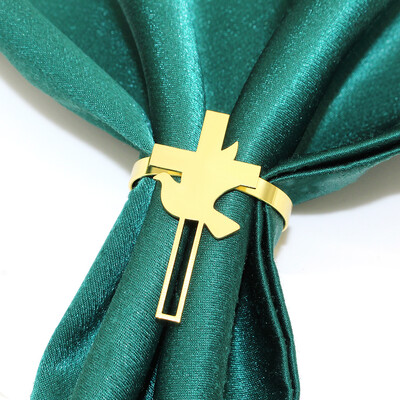 20kom križni prstenovi za salvete Metalni križ s golubom mira Religiozni držač za salvete za Božić, Novu godinu, vjenčanje, rođendan Dekoracija stola