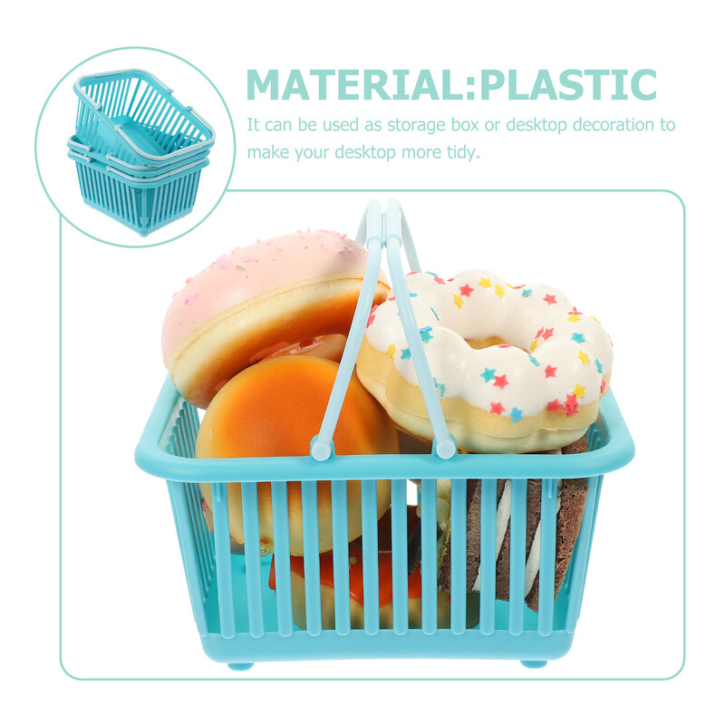 Košara za pohranu od 3 komada Mali lagani spremnici za organiziranje kupnje nakita Plastične košare Kanta za šminku