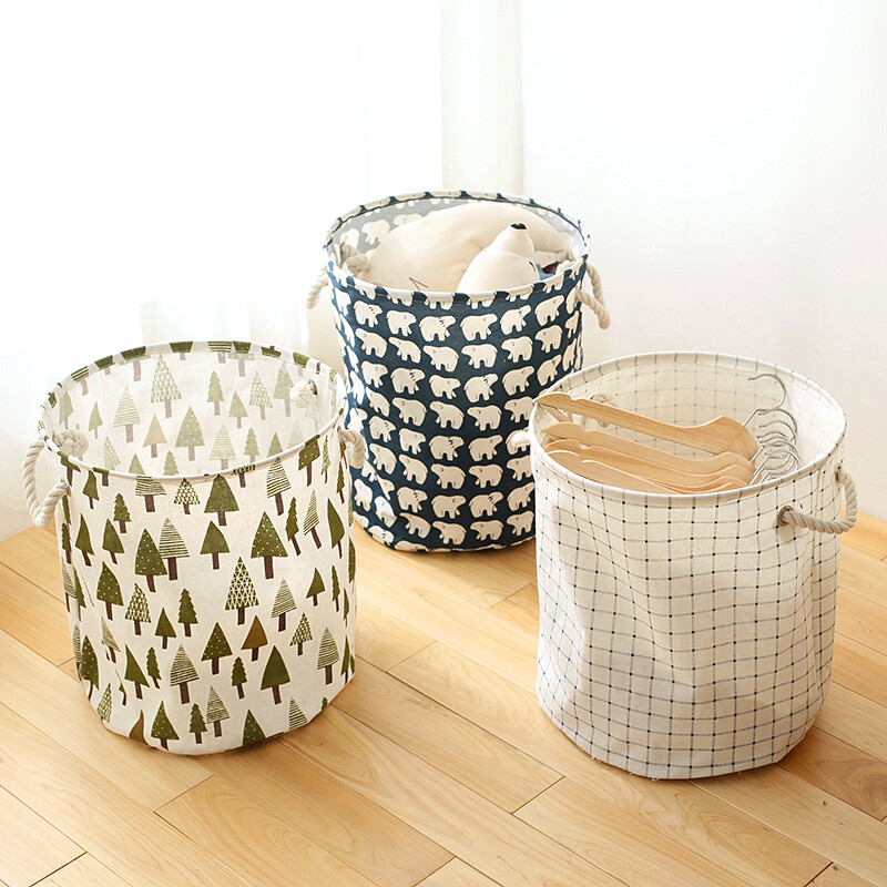 Nova sklopiva košara za rublje Crtane bačve za pohranu Stojeće igračke Kanta za pohranu odjeće Organizator za pranje rublja Držači torbi Kućanstvo