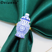 6kom ručno oslikanih imitacija keramičkih prstenova za salvete za uređenje stola Vintage držač za prstenove za salvete za vjenčanje za bebe