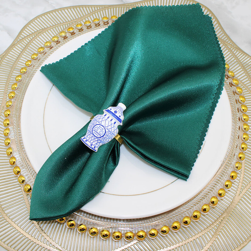 6kom ručno oslikanih imitacija keramičkih prstenova za salvete za uređenje stola Vintage držač za prstenove za salvete za vjenčanje za bebe