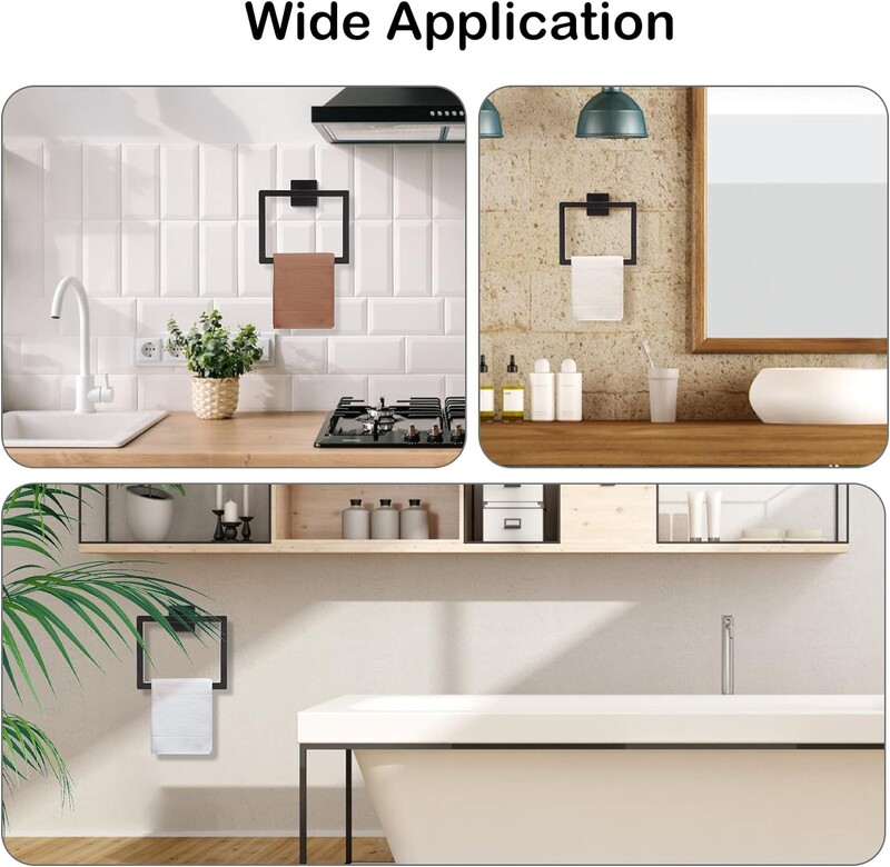 Пръстен за кърпи от неръждаема стомана Стенен квадратен държач за кърпи Закачалка за кърпи за ръце Поставка за кърпи за баня за кухня Баня Тоалетна