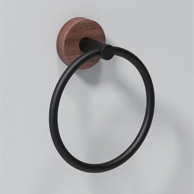 Držač ručnika za kupaonicu od nehrđajućeg čelika mat crne obrade Zidni okrugli prstenovi za ručnike, stalak za ručnike YT-10991-H