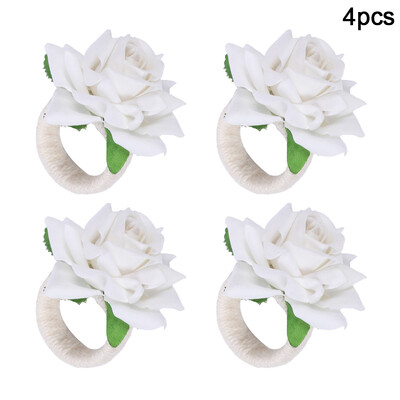 2/4/6tk Lilledega salvrätikurõngad Punase roosiga käterätikulukk pulmapeoks sõbrapäeva kodulauakaunistus sünnipäevaks salvrätikuhoidja