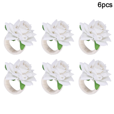 2/4/6tk Lilledega salvrätikurõngad Punase roosiga käterätikulukk pulmapeoks sõbrapäeva kodulauakaunistus sünnipäevaks salvrätikuhoidja