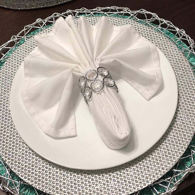 6 komada luksuznih kristalnih prstenova za salvete, držača, kopči za salvete od kamenčića za svatove, bankete, božićne blagdanske ukrase