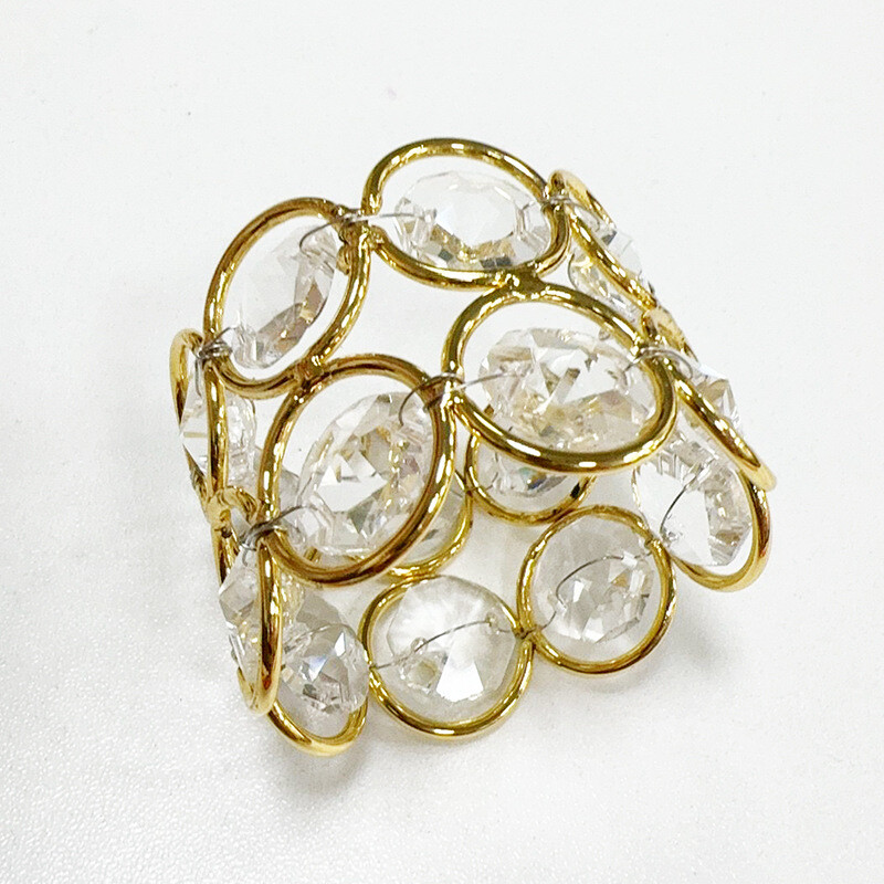 6 komada luksuznih kristalnih prstenova za salvete, držača, kopči za salvete od kamenčića za svatove, bankete, božićne blagdanske ukrase