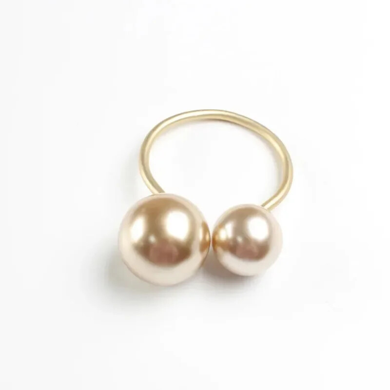 6KOM Istaknuti biserni prstenovi za salvete, držač za vjenčane salvete, kopča za salvete u obliku slova U za dekoraciju večernjeg stola u svečanoj blagovaonici