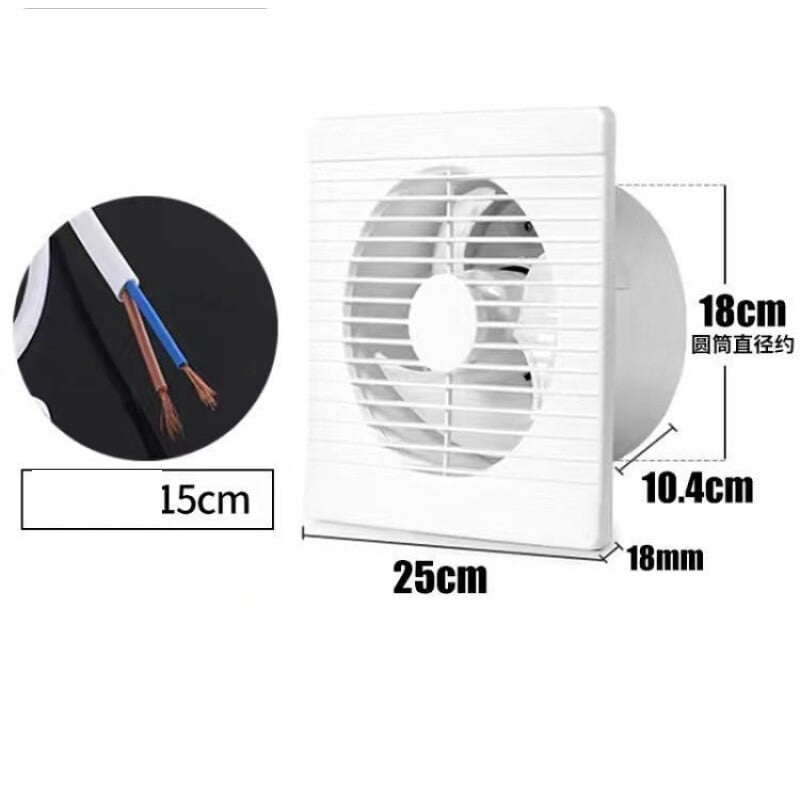 Kuhinjski ispušni ventilator zidni stakleni prozorski ispušni ventilator kupaonski ispušni ventilator snažni tihi kupaonski ventilator