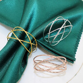 6kom ručno rađenih prstenova za salvete metal zlatno srebro kopče za salvete držač za postavljanje stola vjenčanje Dan zahvalnosti kućni dekor HB34