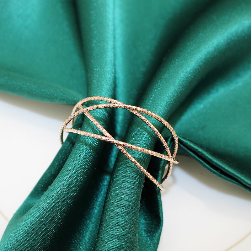 6kom ručno rađenih prstenova za salvete metal zlatno srebro kopče za salvete držač za postavljanje stola vjenčanje Dan zahvalnosti kućni dekor HB34