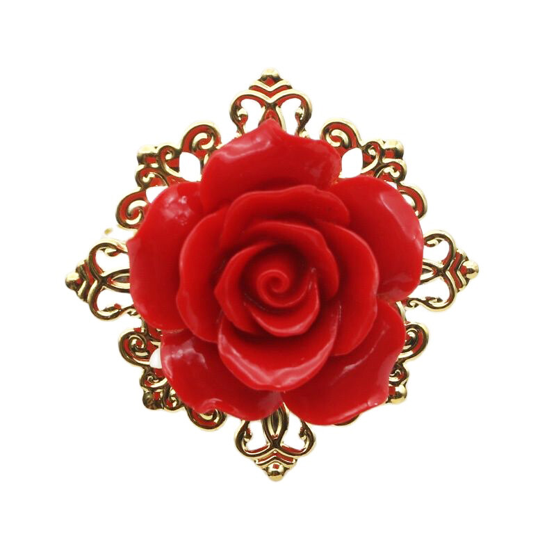 Metāla salvešu gredzens, Rožu rotājumi, 4/6 gab., Piemērots kāzu vakariņām, galda ballīte DIY roku darbs