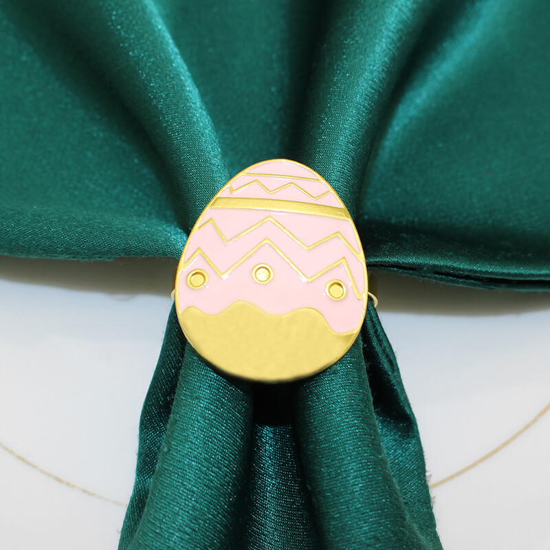 6Pcs Pink Eggs Zeko prstenovi za salvete Metalni držač za salvete zec za proljeće ljeto sezonski praznici Dekoracija kuhinjskog stola