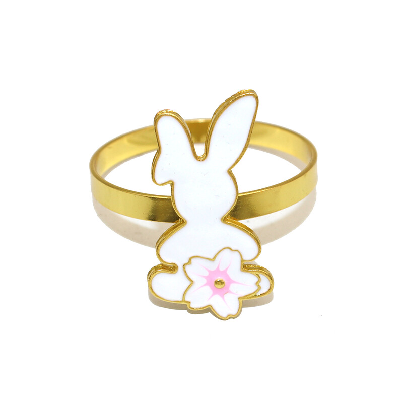 6Pcs Pink Eggs Zeko prstenovi za salvete Metalni držač za salvete zec za proljeće ljeto sezonski praznici Dekoracija kuhinjskog stola